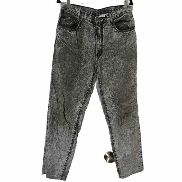 Vintage Jonathan G Black Acid Wash Jeans Embossed Logo Y2K 34 - Picture 1 of 6